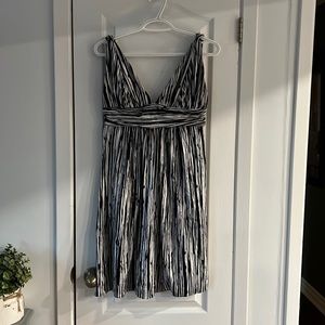 Striped dress. Knee length or shorter